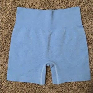 blue spandex shorts